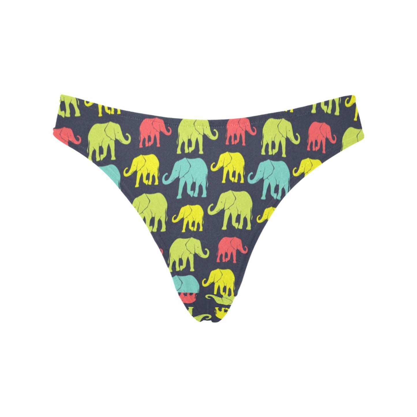 Elephant Neon Color Print Pattern Women's Thongs