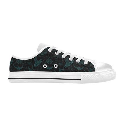 Manta Ray Print Design LKS402 Women's White Low Top Shoes