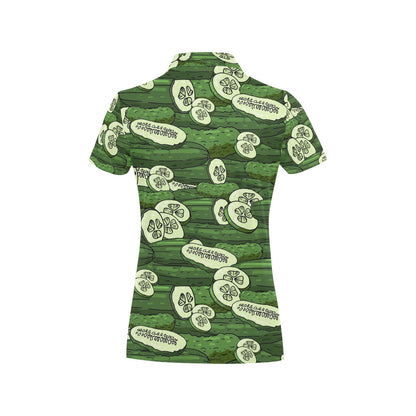 Cucumber Pattern Print Design CC01 Women's Polo Shirt