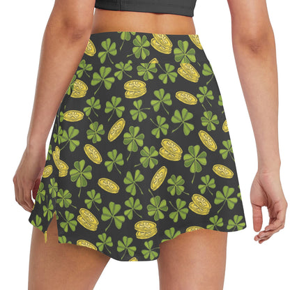 St Patricks Day Print Design LKS305 17" Golf & Pickleball Skort with Pockets