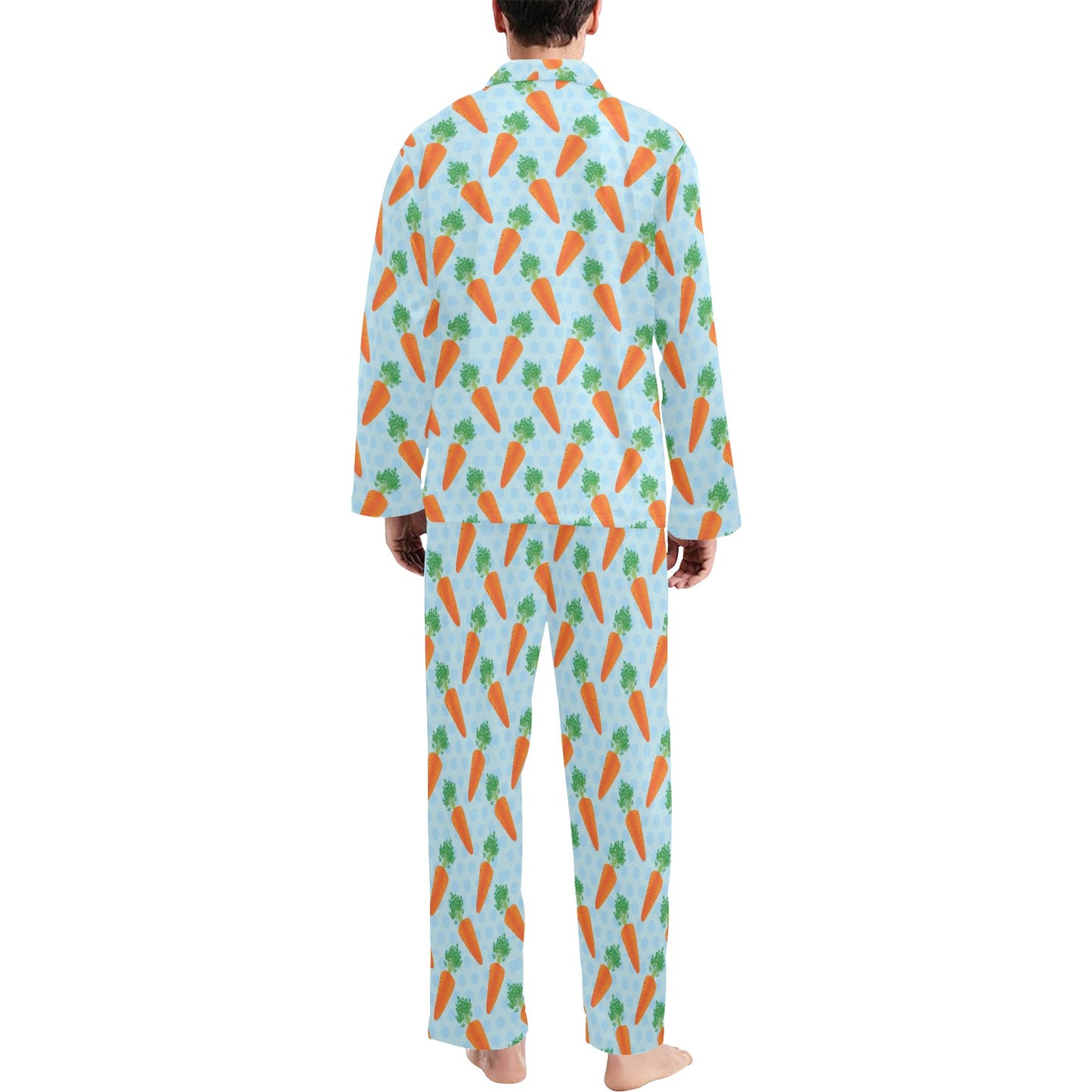 Carrot Pattern Print Design 01 Men's Long Pajama Set