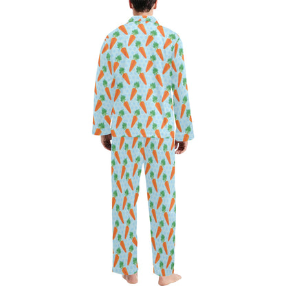 Carrot Pattern Print Design 01 Men's Long Pajama Set