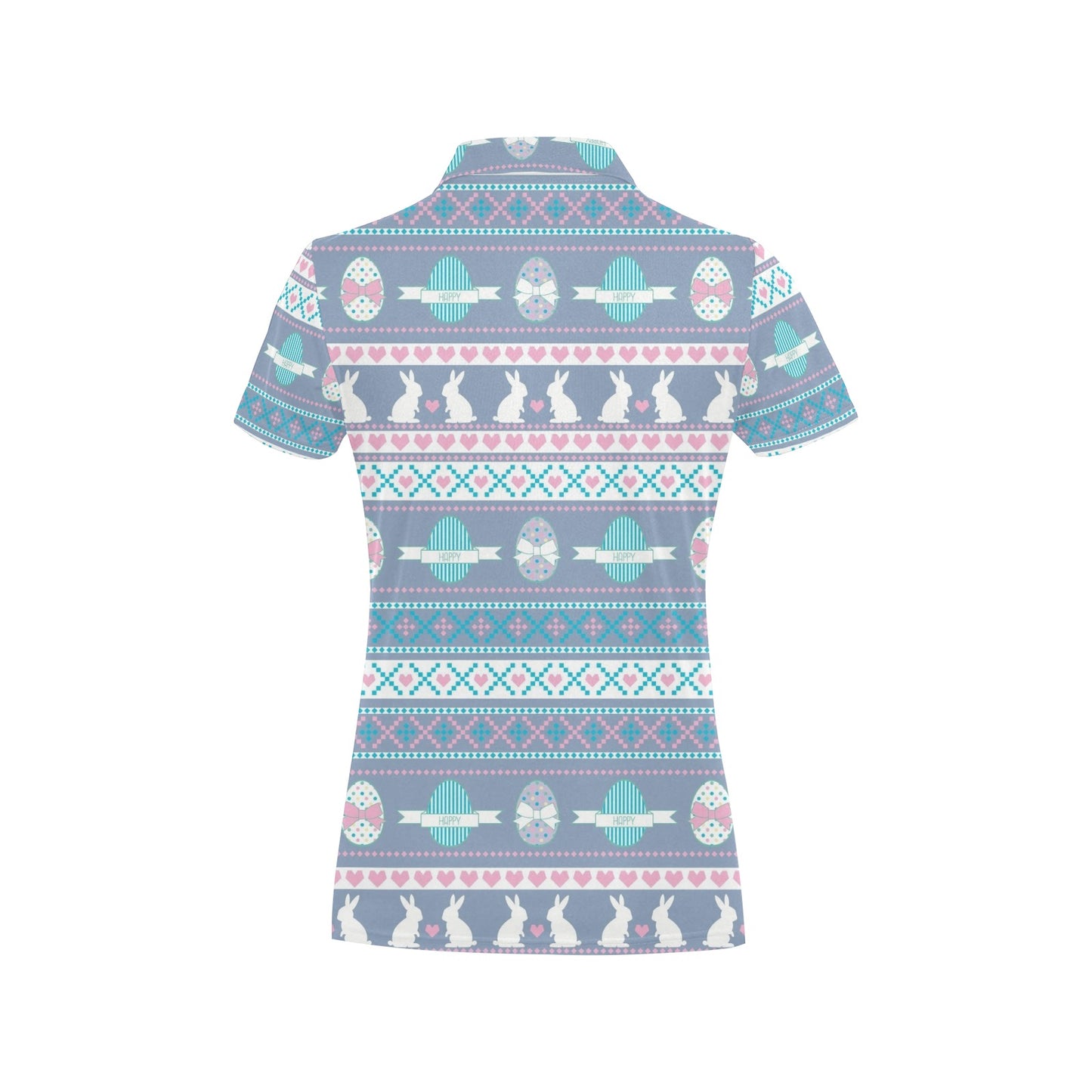 Easter Eggs Pattern Print Design RB013 Women's Polo Shirt