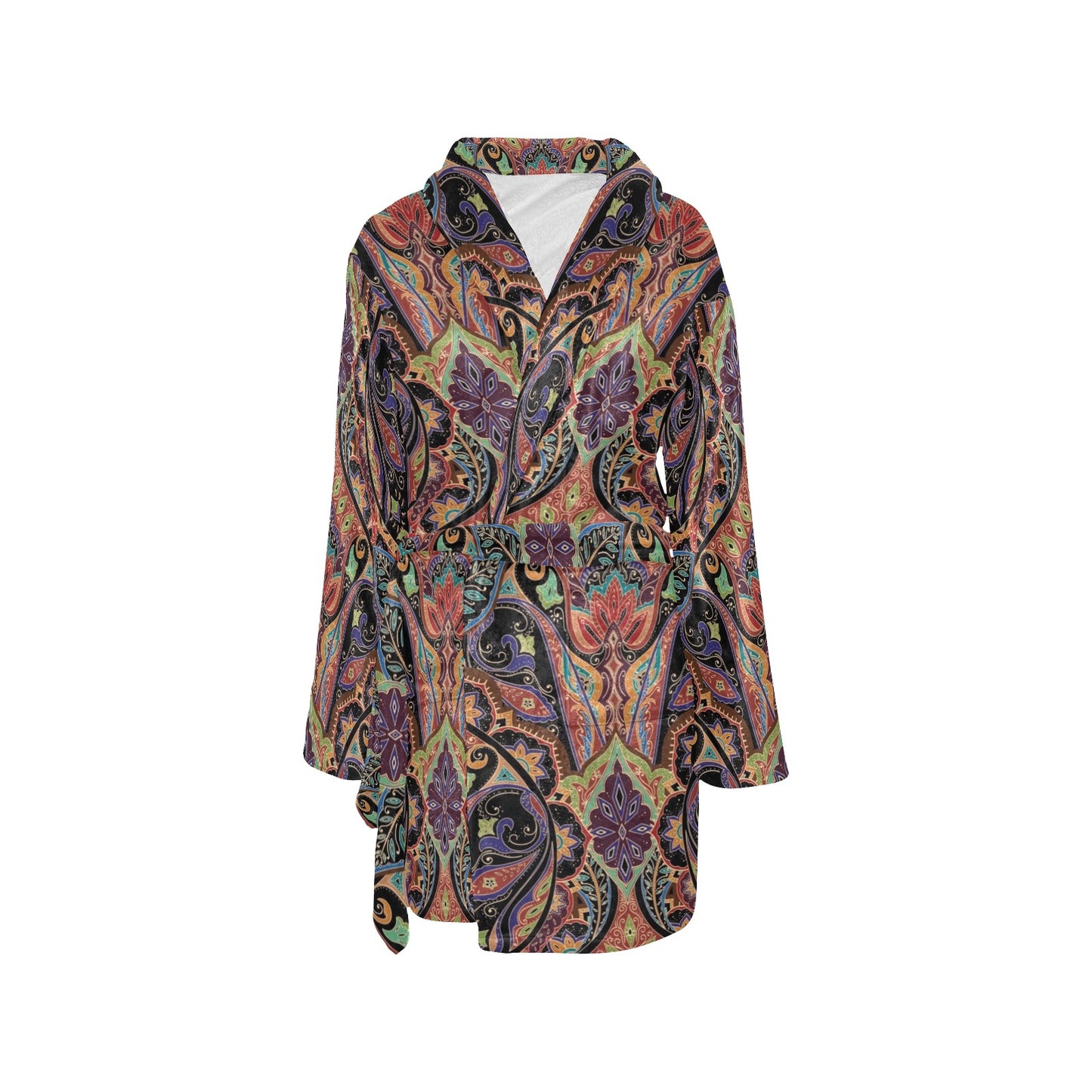 Bohemian Pattern Print Design 06 Women's Fleece Robe