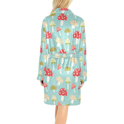 Mushroom Pattern Print Design A01 Women's Fleece Robe