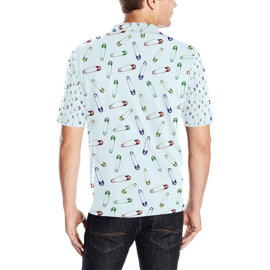 Safety Pin Print Design LKS303 Men Polo Shirt