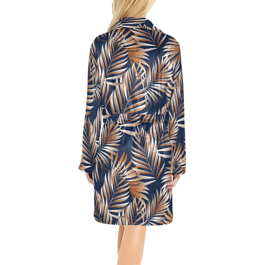 Tropical Flower Pattern Print Design TF07 Women's Fleece Robe