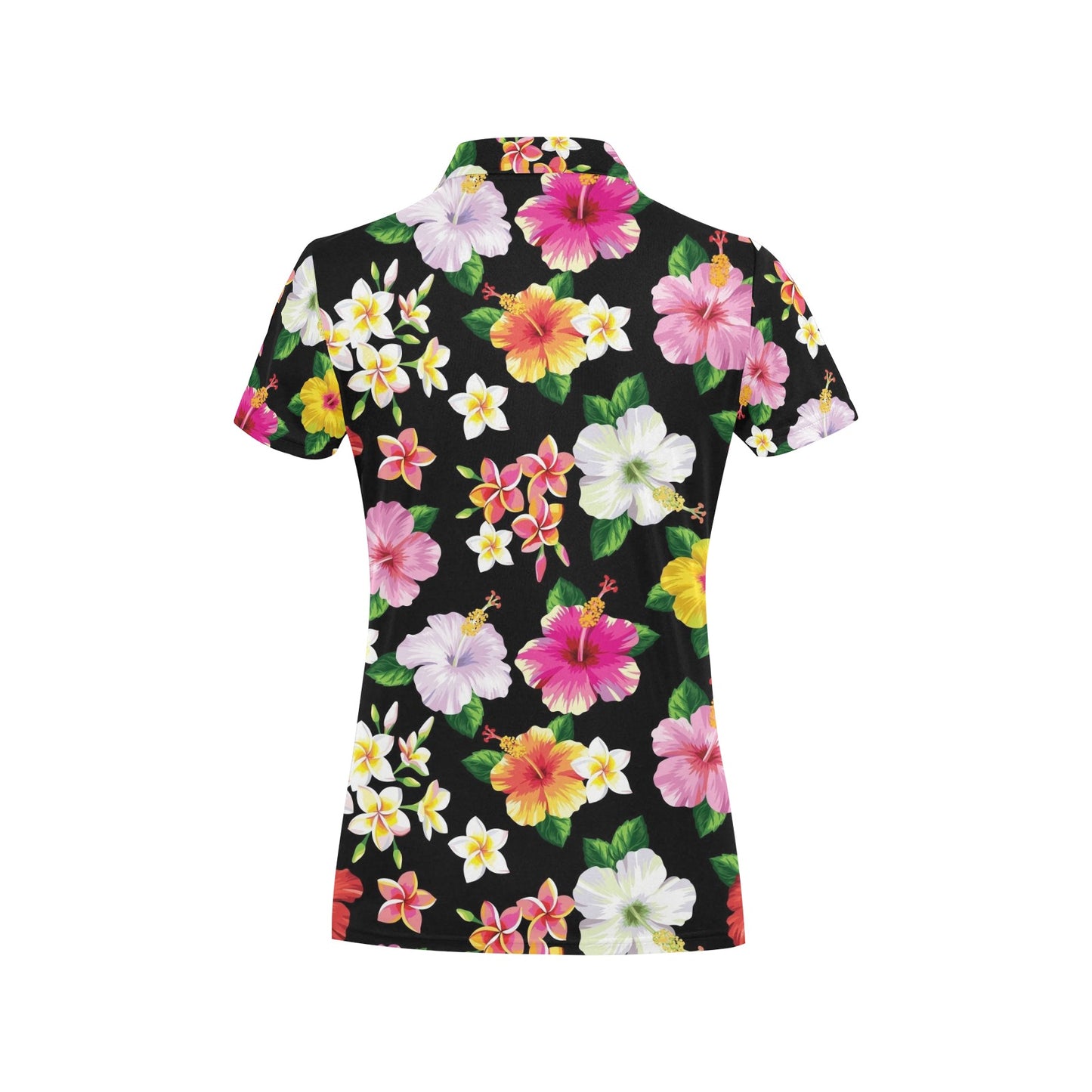 Hibiscus Pattern Print Design HB025 Women's Polo Shirt
