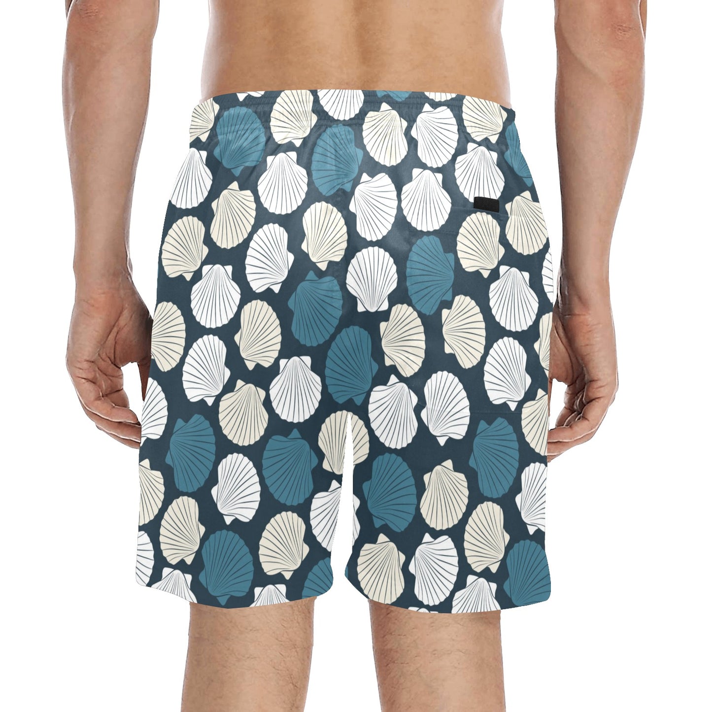 Seashell Print Design LKS3013 Men's Swim Trunks Beach Shorts