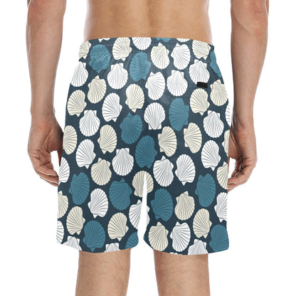 Seashell Print Design LKS3013 Men's Swim Trunks Beach Shorts