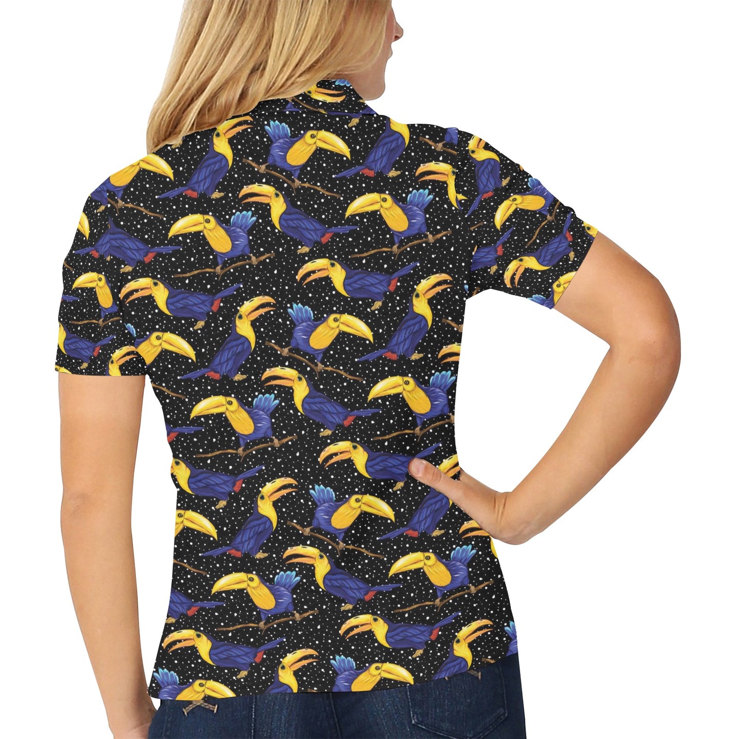 Toucan Print Design LKS307 Women's Polo Shirt