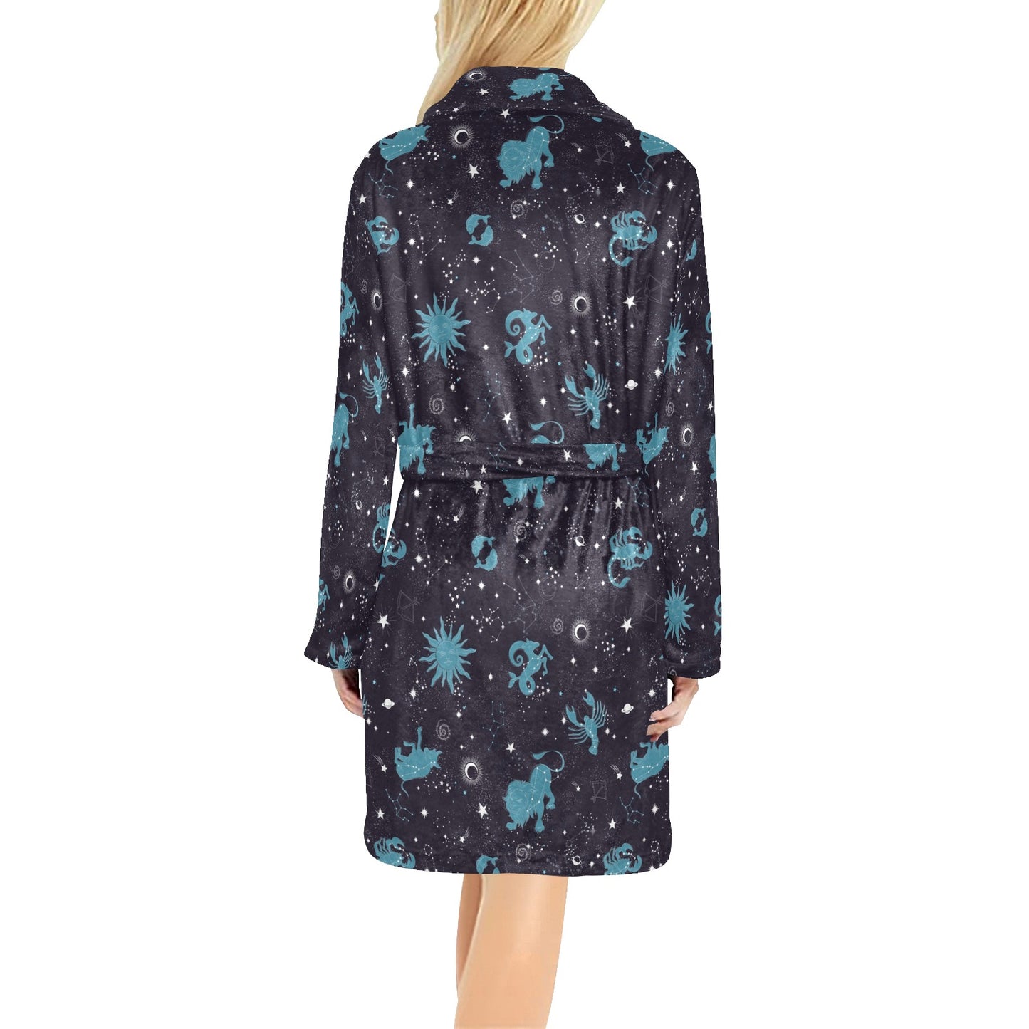Zodiac Print Design LKS303 Women's Fleece Robe