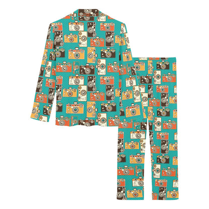 Camera Pattern Print Design 02 Women's Long Pajama Set
