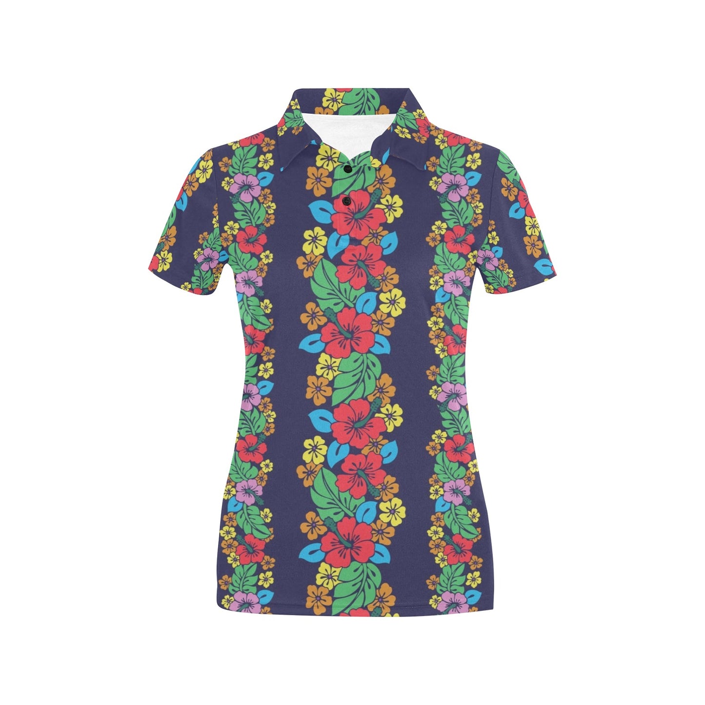 Hawaiian Themed Pattern Print Design H03 Women's Polo Shirt