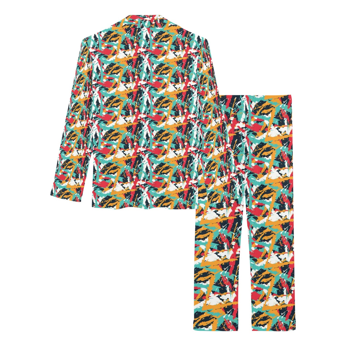 Splatter Print Design LKS304 Women's Long Pajama Set