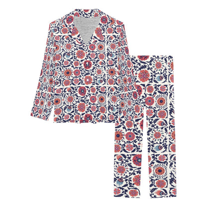 Suzani Print Design LKS304 Women's Long Pajama Set