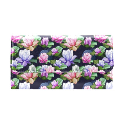 Lotus Flower Print Design Women's Trifold Wallet