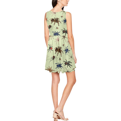 Tarantula Pattern Print Design 02 Sleeveless Dress