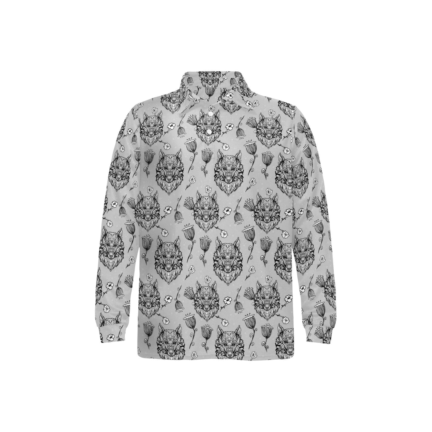 Tribal Pattern Print Design LKS306 Long Sleeve Polo Shirt For Men's