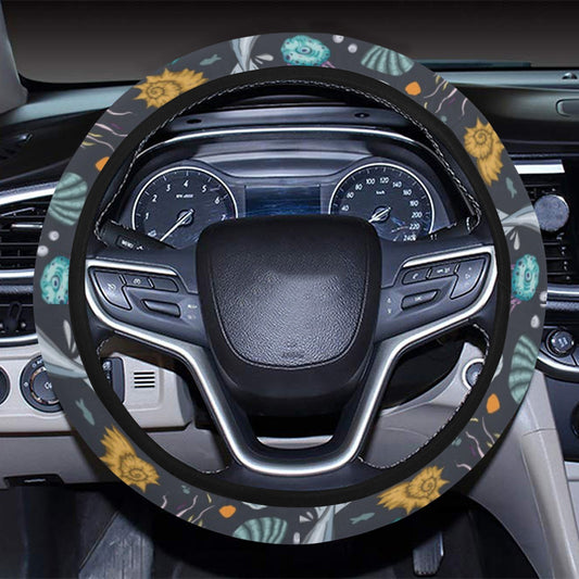 Underwater Dolphin Print Design LKS304 Steering Wheel Cover with Elastic Edge