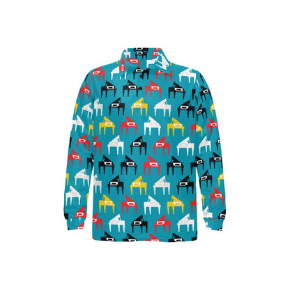 Piano Print Design LKS403 Long Sleeve Polo Shirt For Men's