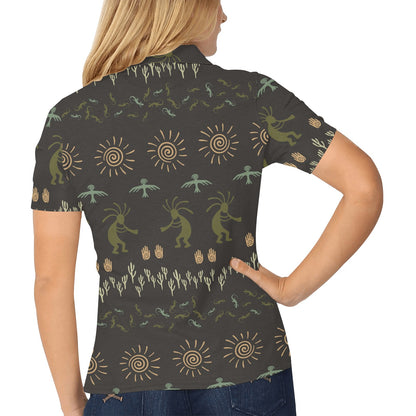 Mayan Pattern Print Design 04 Women's Polo Shirt