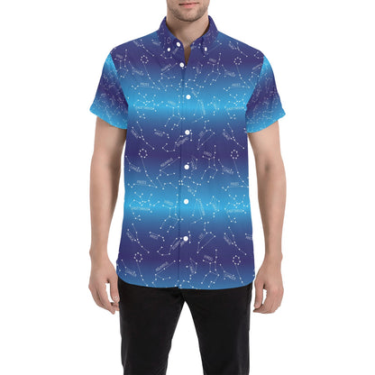 Virgo Print Design LKS302 Men Short Sleeve Button Up Shirt