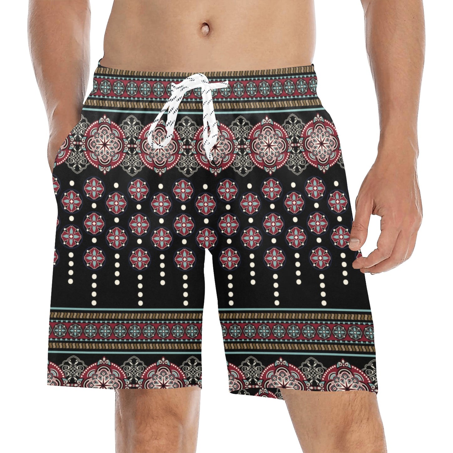 Ethnic Dot Style Print Pattern Men's Swim Trunks Beach Shorts
