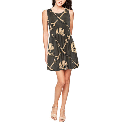 Pirate Pattern Print Design A03 Sleeveless Dress