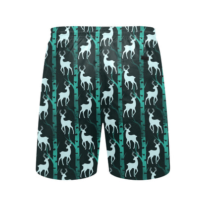 Deer Jungle Print Pattern Men's Swim Trunks Beach Shorts