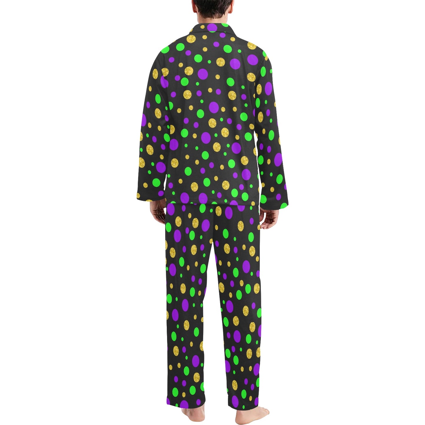 Mardi Gras Pattern Print Design 07 Men's Long Pajama Set