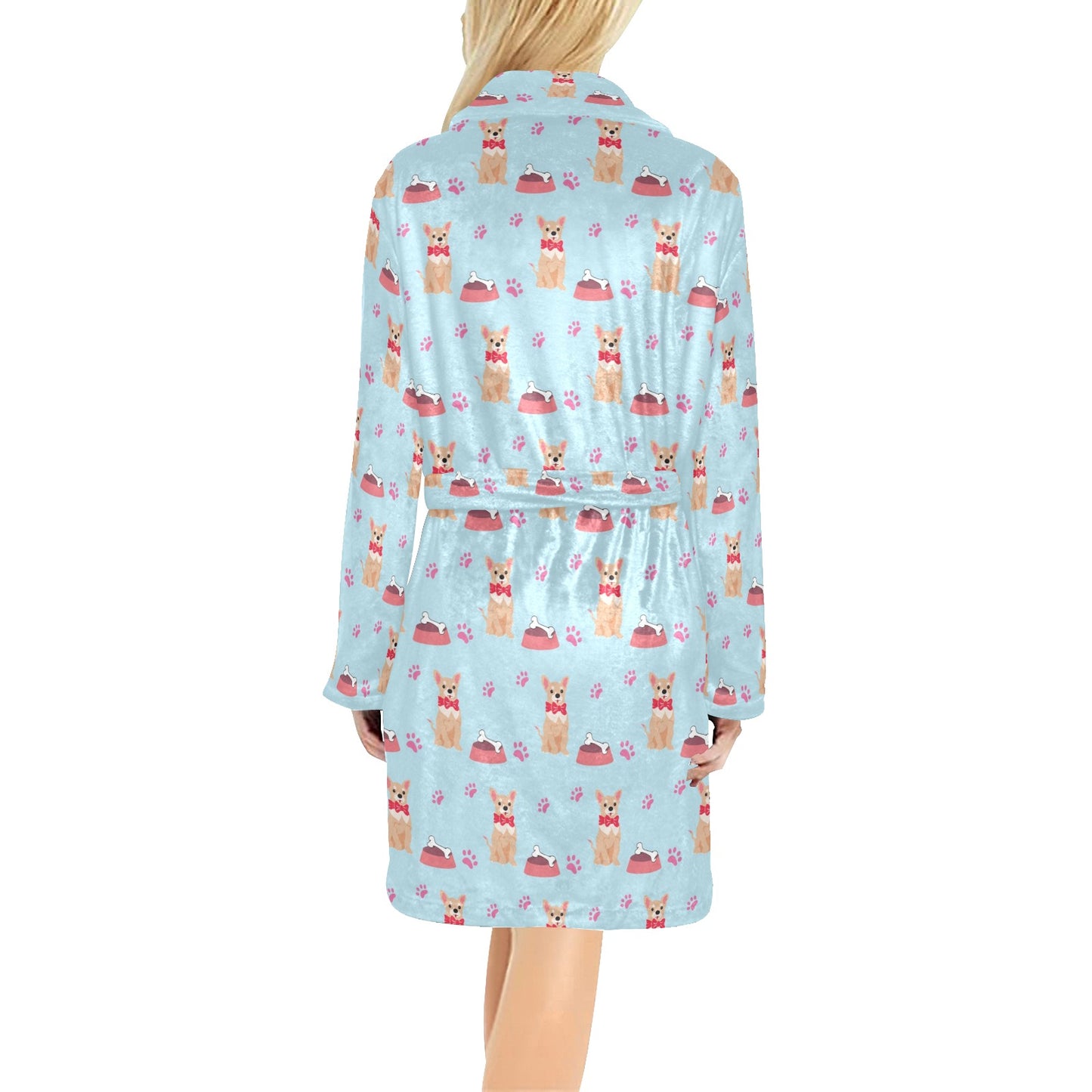 Chihuahua Pattern Print Design 05 Women's Fleece Robe