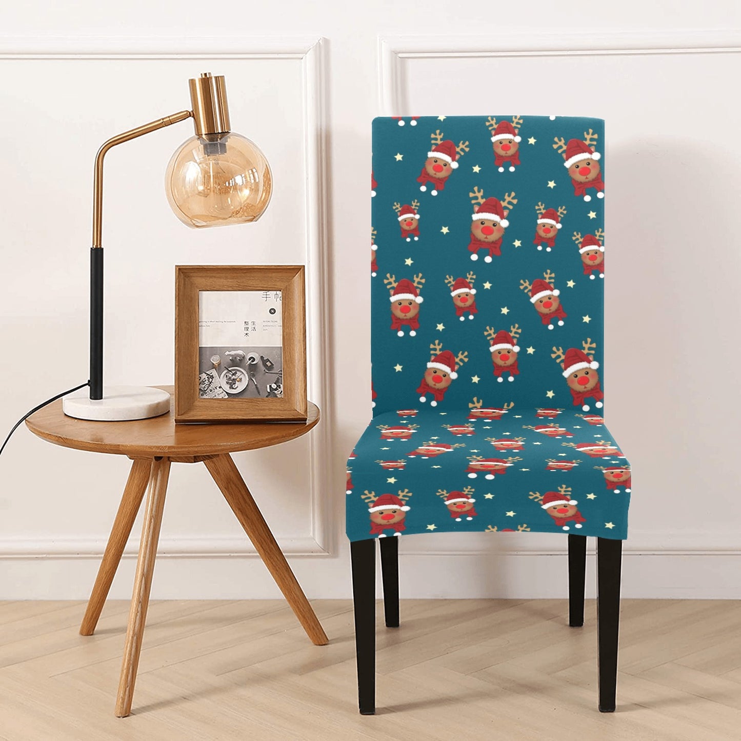Reindeer Print Design LKS406 Dining Chair Slipcover