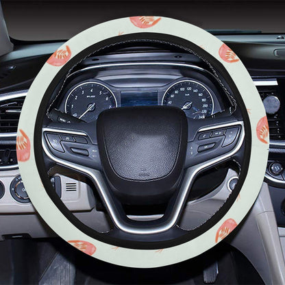 Shrimp Print Design LKS304 Steering Wheel Cover with Elastic Edge