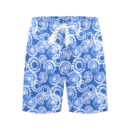 Tie Dye Blue Design Print Men's Swim Trunks Beach Shorts