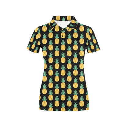 Pineapple Pattern Print Design A03 Women's Polo Shirt