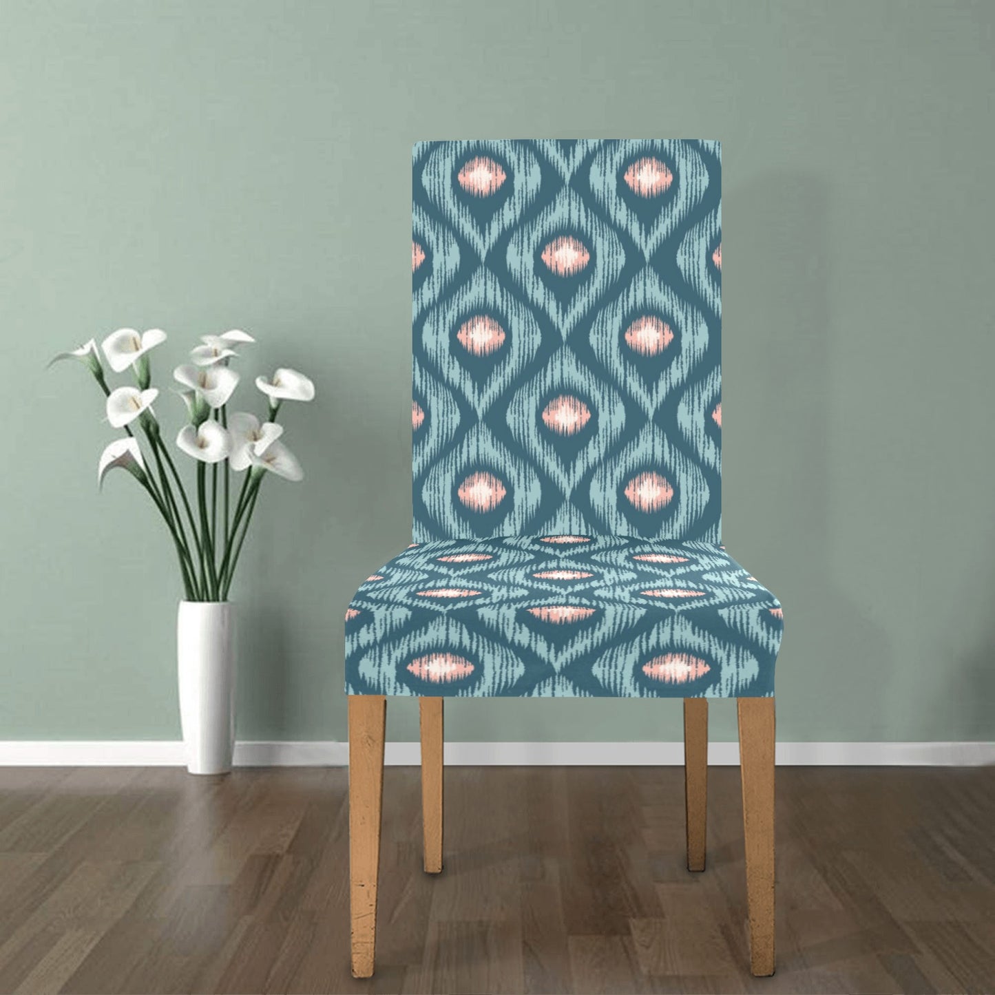 Ikat Print Design LKS402 Dining Chair Slipcover
