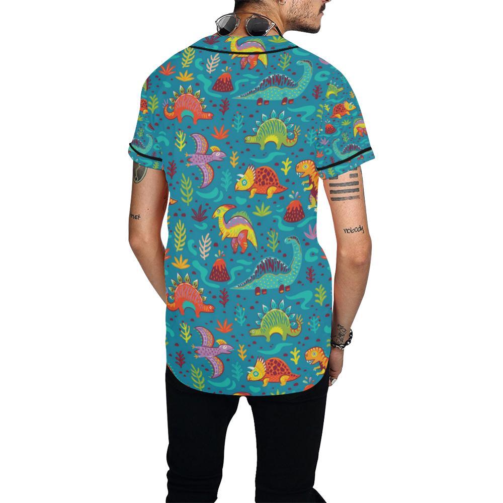 Dinosaur Cartoon Style Baseball Jersey-JTAMIGO.COM