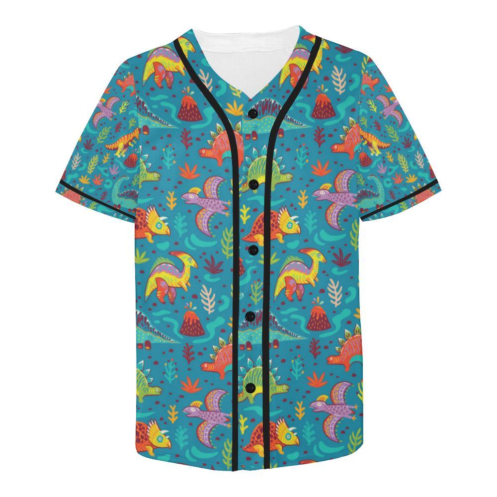 Dinosaur Cartoon Style Baseball Jersey-JTAMIGO.COM