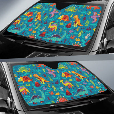 Dinosaur Cartoon Style Car Sun Shade For Windshield