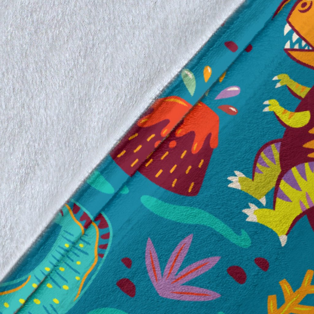 Dinosaur Cartoon Style Fleece Blanket