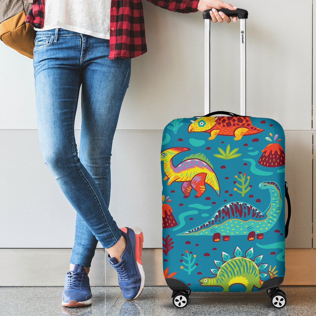 Dinosaur Cartoon Style Luggage Cover Protector