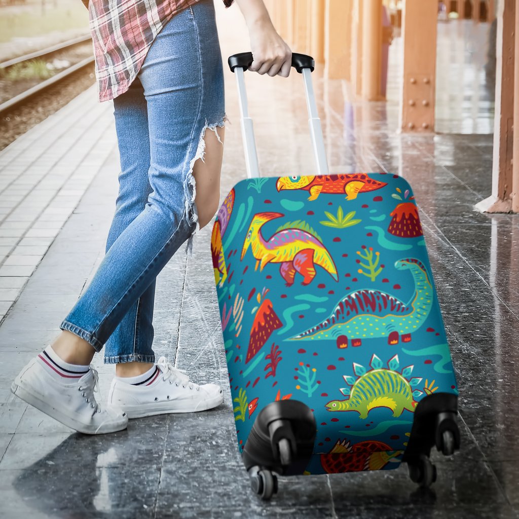 Dinosaur Cartoon Style Luggage Cover Protector