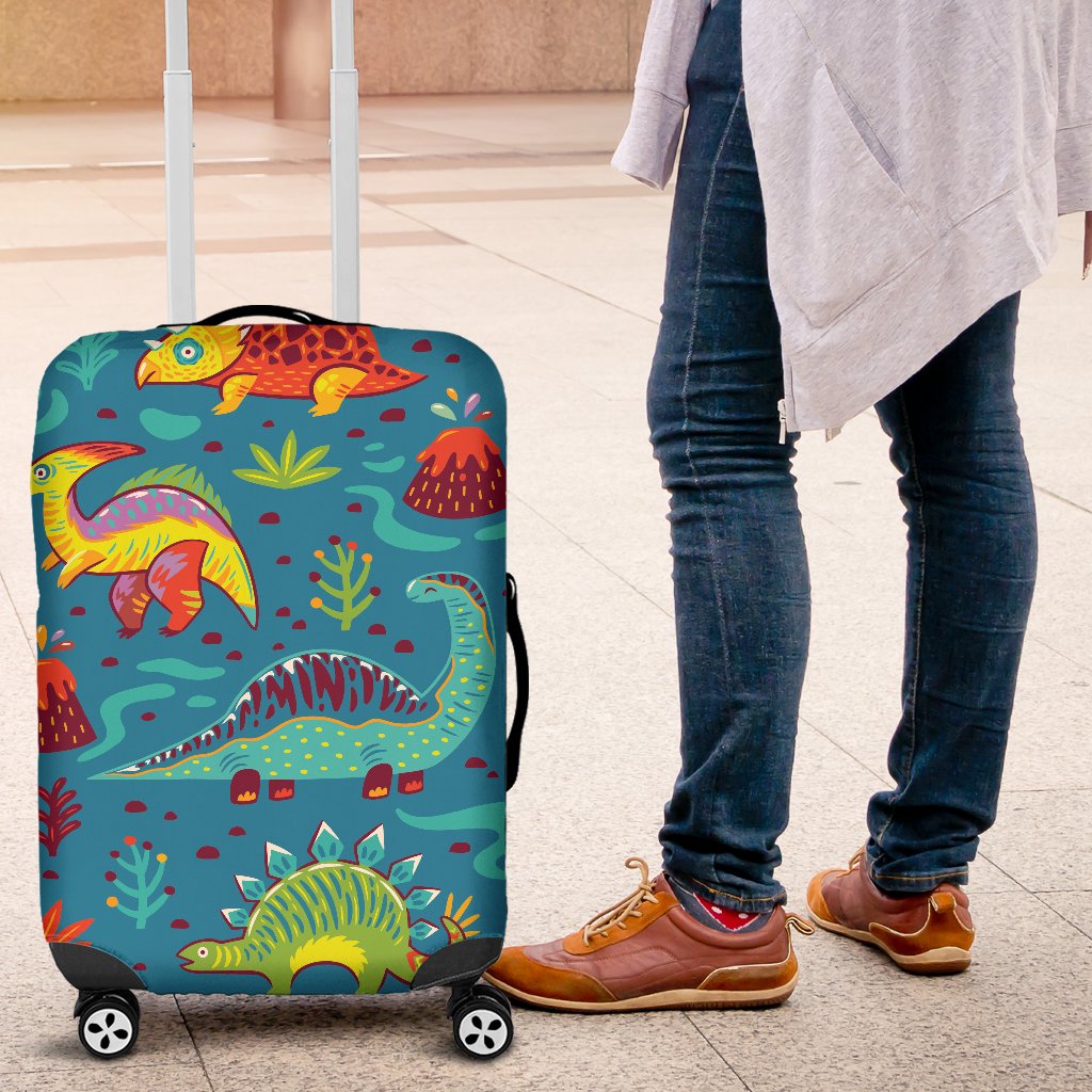 Dinosaur Cartoon Style Luggage Cover Protector