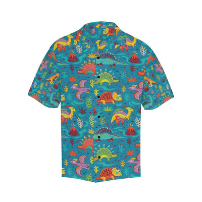 Dinosaur Cartoon Style Men Aloha Hawaiian Shirt