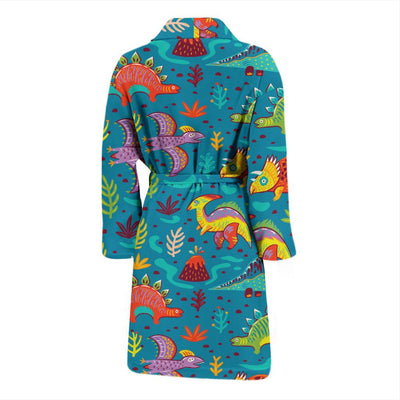 Dinosaur Cartoon Style Men Bath Robe-JTAMIGO.COM