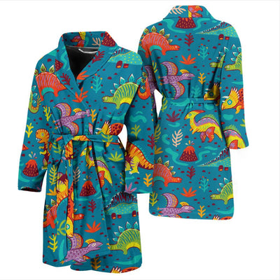 Dinosaur Cartoon Style Men Bath Robe-JTAMIGO.COM