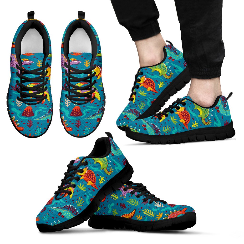 Dinosaur Cartoon Style Men Sneakers Shoes