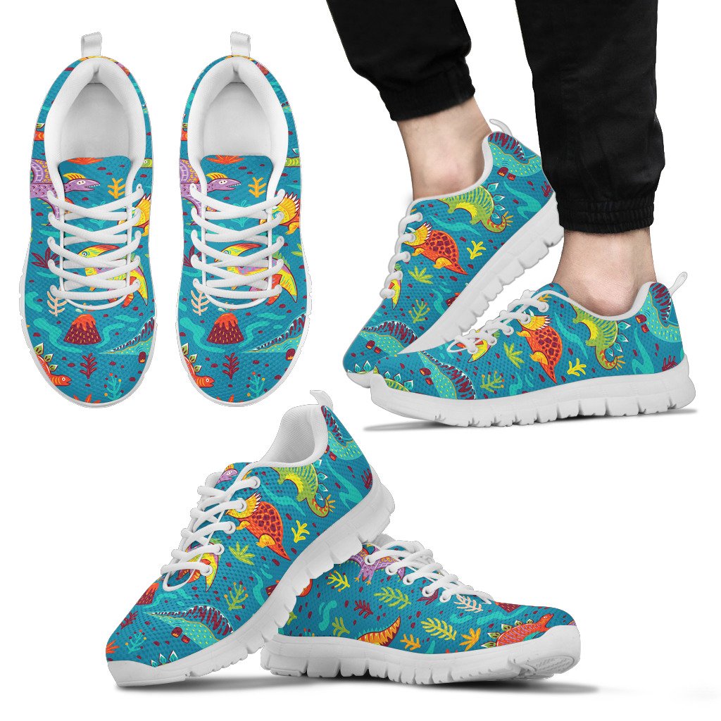 Dinosaur Cartoon Style Men Sneakers Shoes