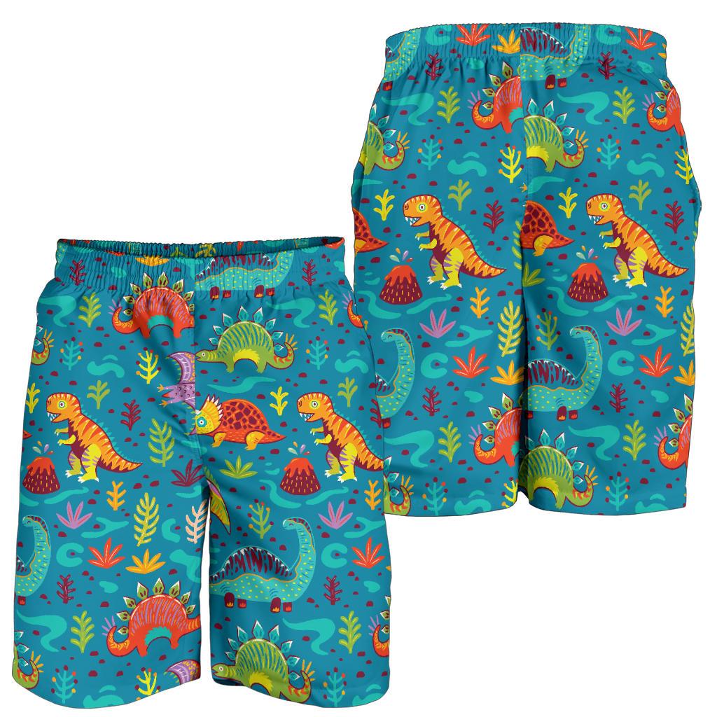 Dinosaur Cartoon Style Mens Shorts-JTAMIGO.COM